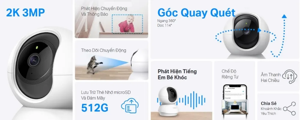 Camera Wifi An Ninh Trong Nhà Tapo Tc71 - Akia Smart Home