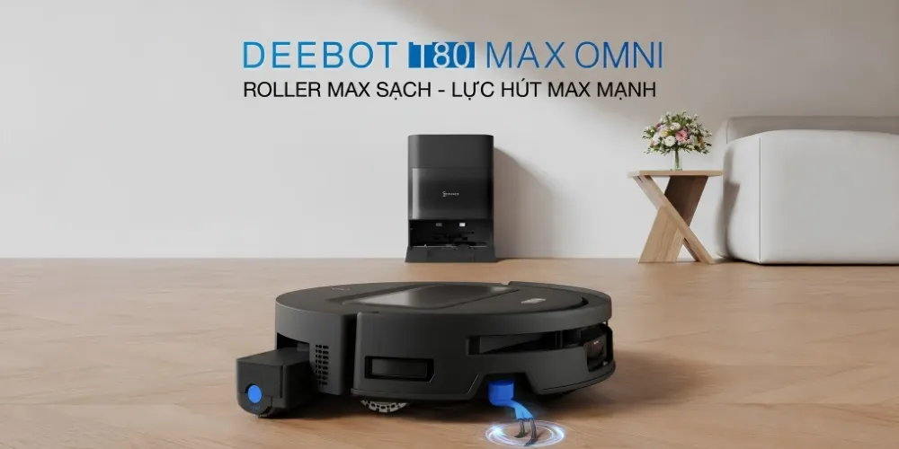 Robot Hút Bụi Lau Nhà Ecovacs Deebot T80 Max Omni 46 Robot Hút Bụi Lau Nhà Ecovacs Deebot T80 Max Omni – Đen - Akia Smart Home