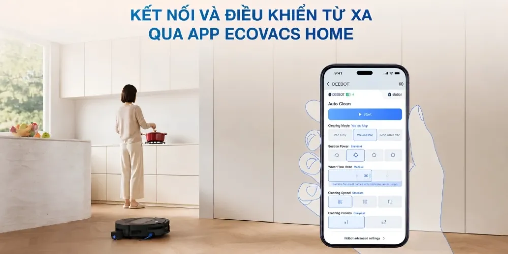 Robot Hút Bụi Lau Nhà Ecovacs Deebot T80 Max Omni 54 Robot Hút Bụi Lau Nhà Ecovacs Deebot T80 Max Omni – Đen - Akia Smart Home