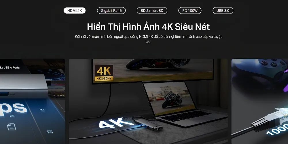 Hub Kết Nối Type C 9 Cổng Tp-Link Uh9120C 11 Hub Kết Nối Type C 9 Cổng Tp-Link Uh9120C - Akia Smart Home