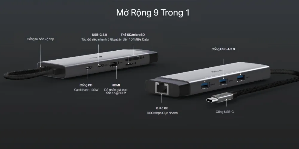 Hub Kết Nối Type C 9 Cổng Tp-Link Uh9120C 10 Hub Kết Nối Type C 9 Cổng Tp-Link Uh9120C - Akia Smart Home