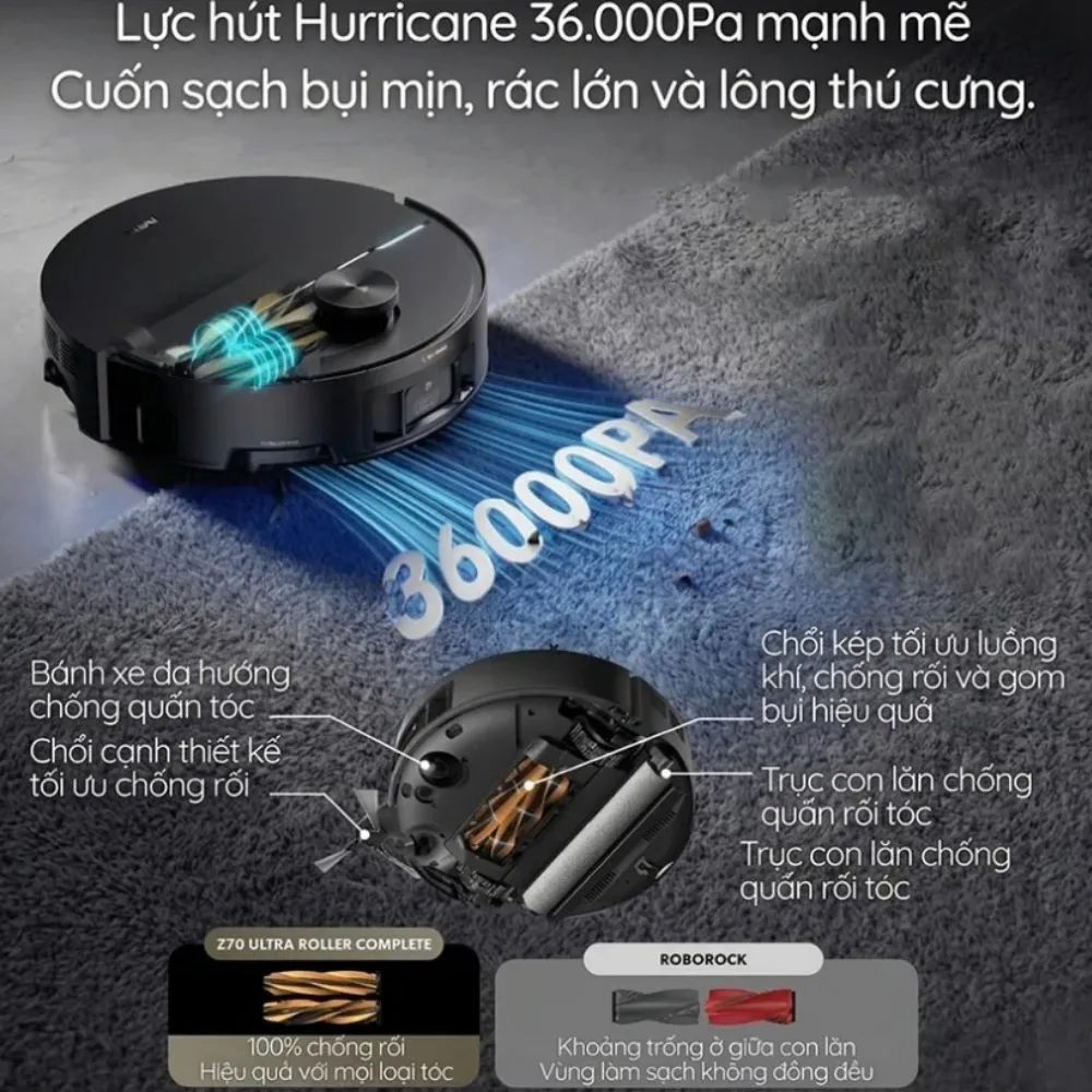 Robot Hút Bụi Lau Nhà Mova Z70 Ultra Roller