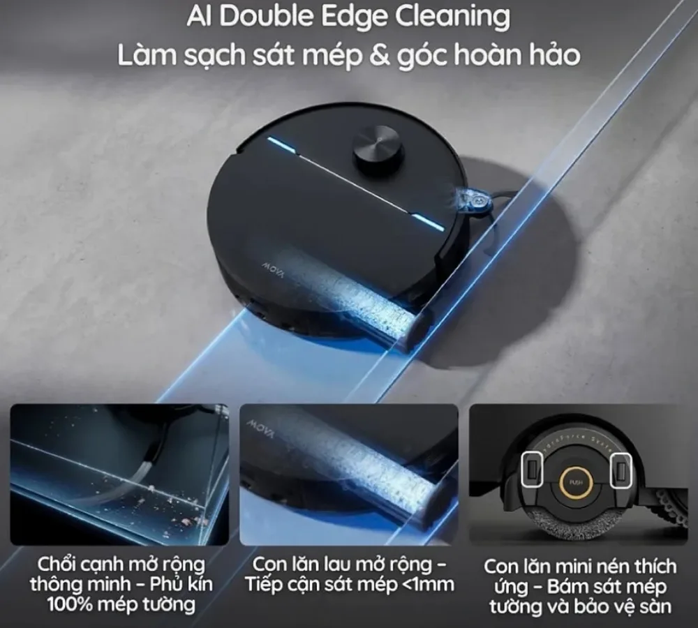 Robot Hút Bụi Lau Nhà Mova Z70 Ultra Roller