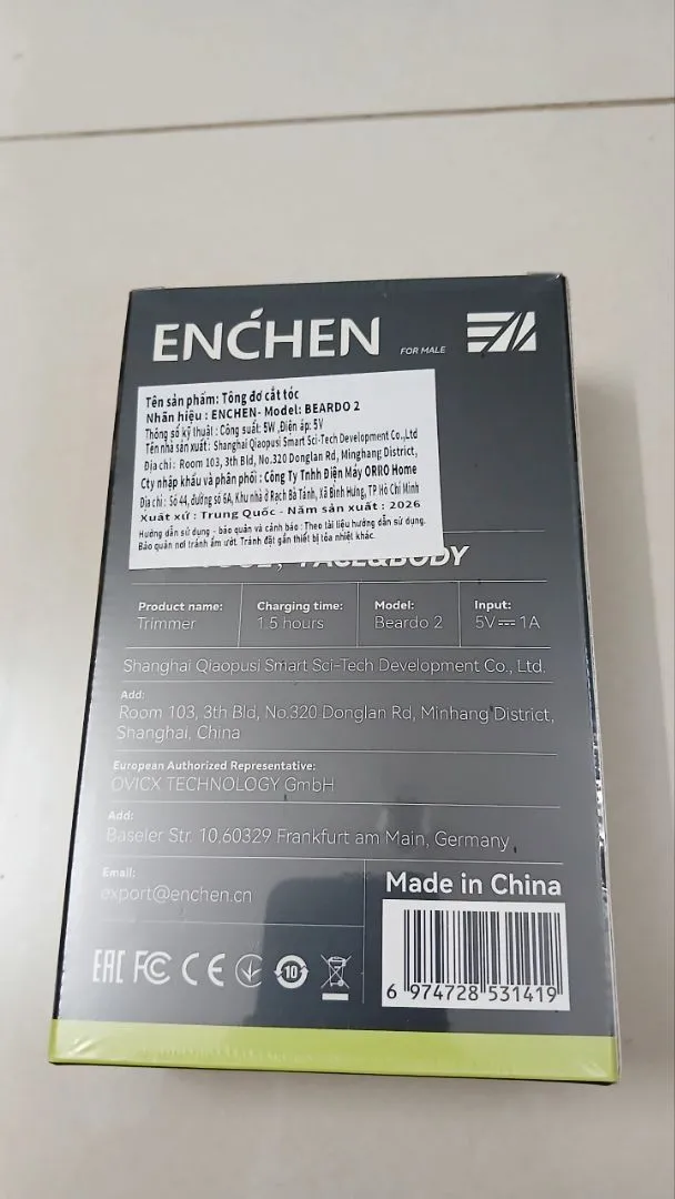 Tông Đơ Cắt Tóc Enchen Beardo 2 – Đa Năng Cho Người & Thú Cưng – Cắt Êm Ít Ồn - AKIA Smart Home