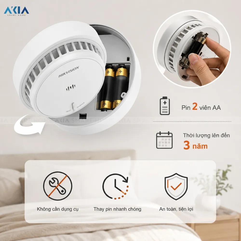 Thiết Bị Cảm Biến Khói Hikfire Hf-S2E 8 Thiết Bị Cảm Biến Khói Hikfire Hf-S2E - Akia Smart Home