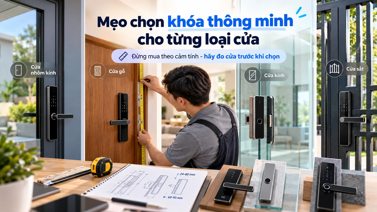 Kinh Nghiệm Chọn Khóa Thông Minh Theo Loại Cửa: Cửa Gỗ, Cửa Nhôm Xingfa, Kính Cường Lực, Cổng Sắt