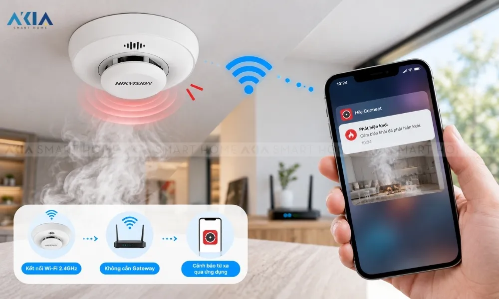 Đầu Báo Khói Wi-Fi Hikfire Hf-S3-Wf 6 Đầu Báo Khói Wi-Fi Hikfire Hf-S3-Wf - Akia Smart Home
