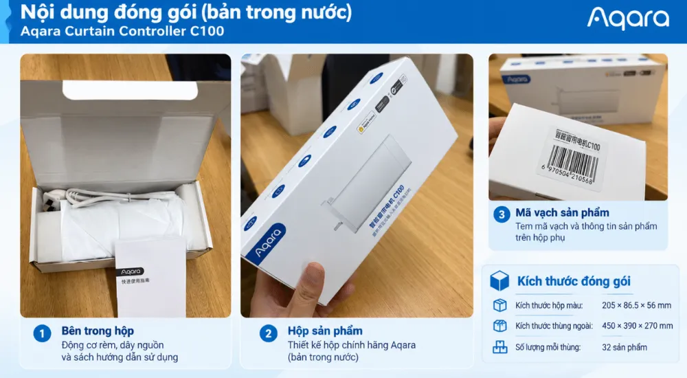Động Cơ Rèm Kéo Thông Minh Aqara C100 10 Động Cơ Rèm Kéo Thông Minh Aqara C100 - Akia Smart Home