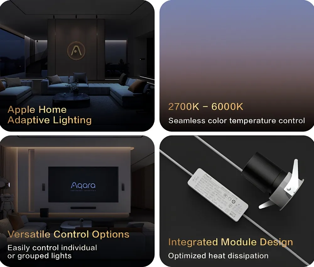 Đèn Âm Trần Aqara Dowlight T2 Pro 60 Độ 12W 30 Đèn Âm Trần Aqara Dowlight T2 Pro 60 Độ 12W - Akia Smart Home