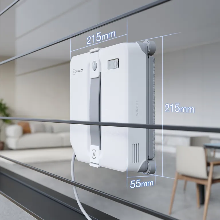 Robot lau kính Ecovacs Winbot Mini 2 - Kích thước robot lau kính 215 x 215 x 55 mm