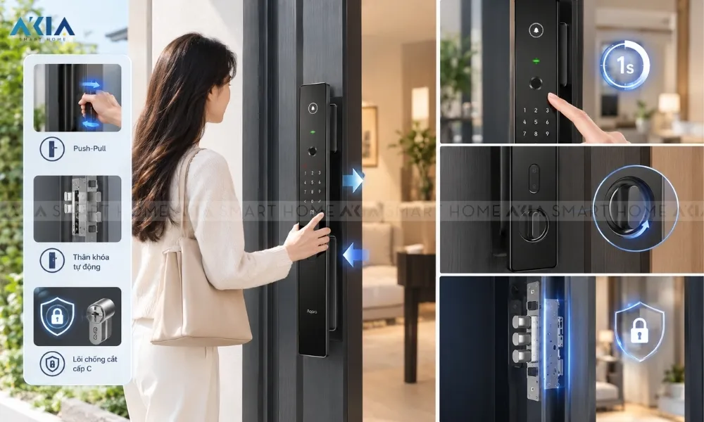 Khoá Cửa Aqara D300 Uwb Nhận Diện Khuôn Mặt - Akia Smart Home