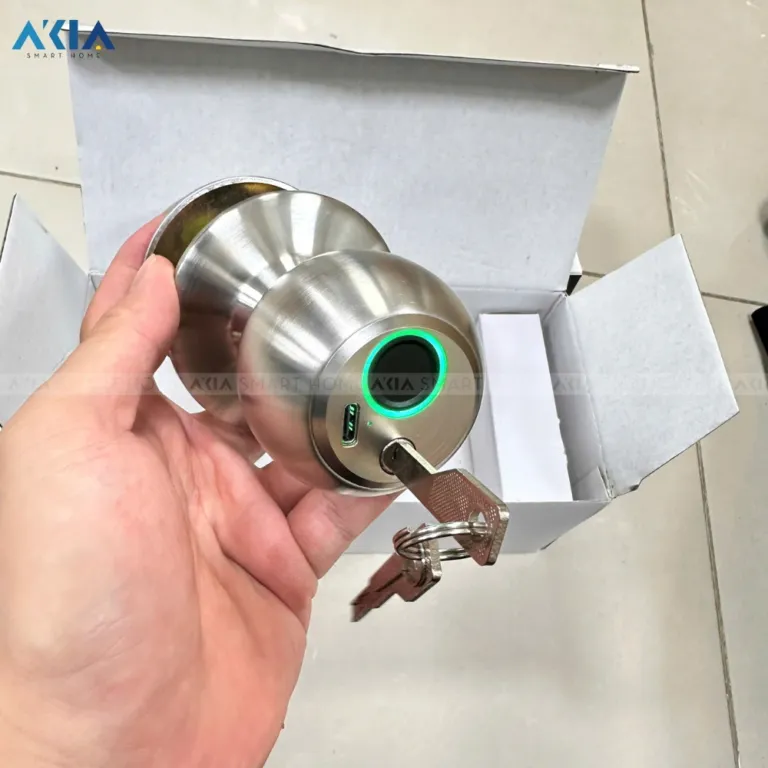 Khóa Vân Tay Tay Nắm Tròn AKIA HR45-60mm - AKIA Smart Home