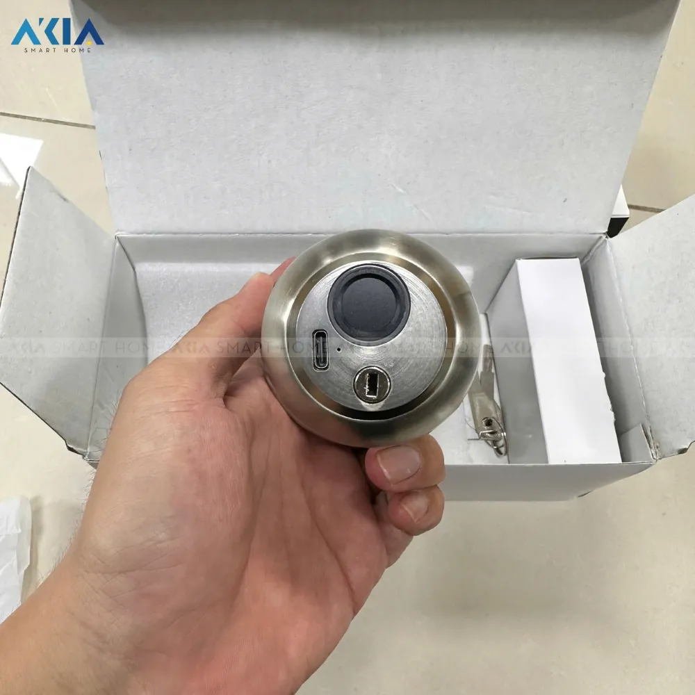 Khóa Vân Tay Tay Nắm Tròn Akia Hr45-60Mm 16 Khóa Vân Tay Akia Hr45-60Mm Tuya Blutooth Chìa Cơ - Akia Smart Home