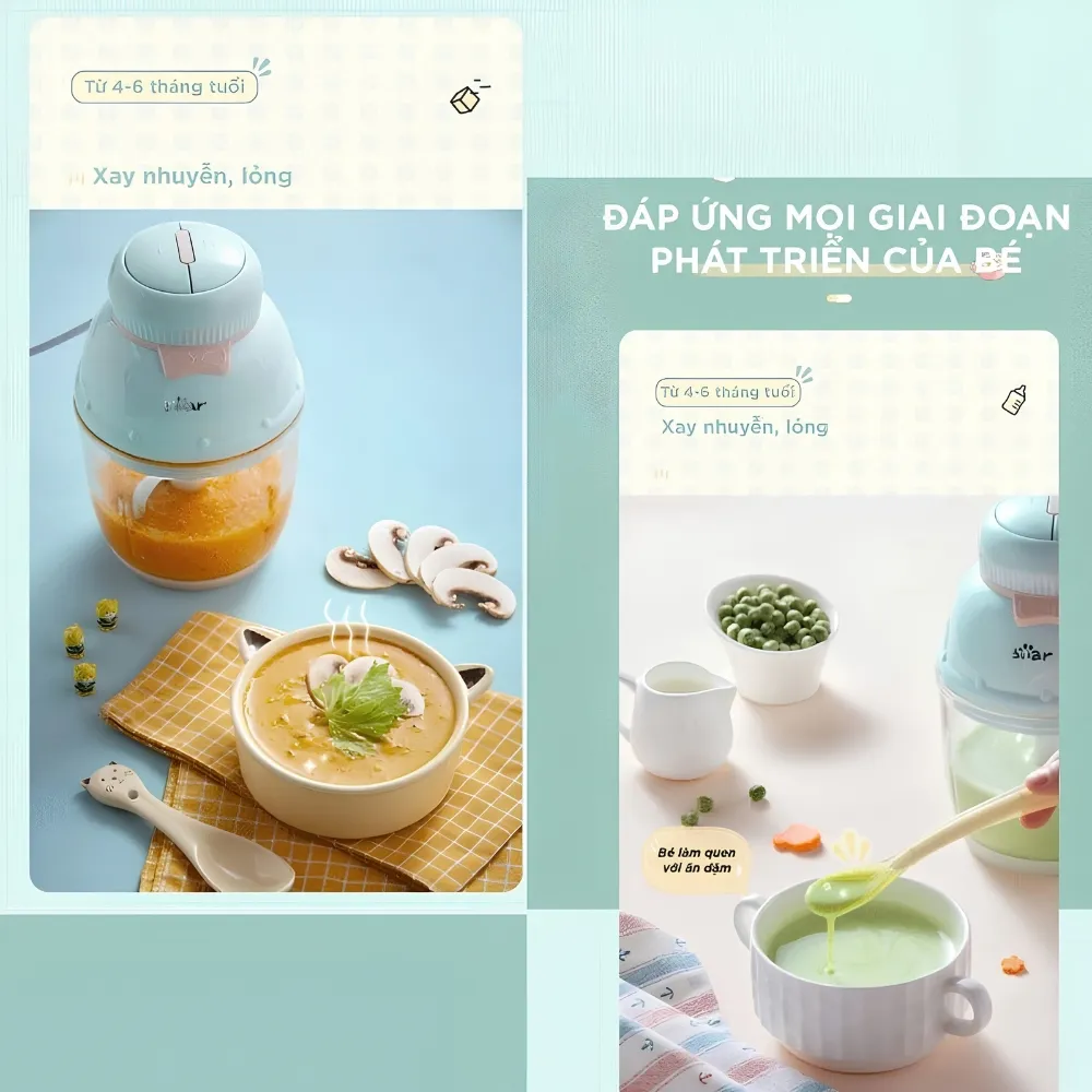 Máy Xay Ăn Dặm Bear 0,6L Gr-B06V1 11 Máy Xay Ăn Dặm Bear 0,6L Gr-B06V1 - Akia Smart Home
