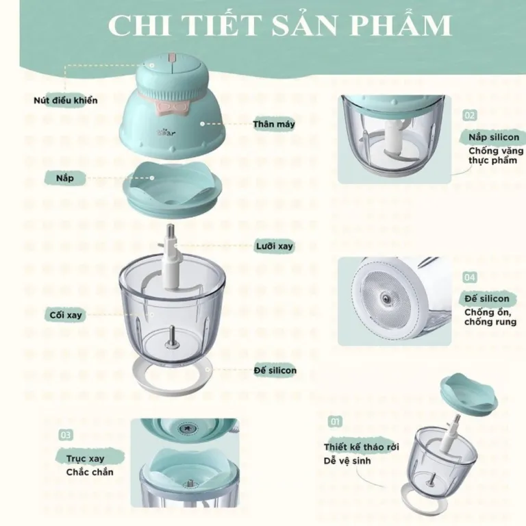 Máy xay ăn dặm Bear 0,6L GR-B06V1 - AKIA Smart Home