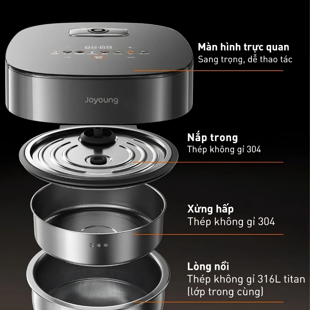 Nồi Cơm Điện Chống Dính Tự Nhiên Joyoung Jnrc-40N6 Ultra 33 Nồi Cơm Điện Cao Tần Chống Dính Tự Nhiên Joyoung Jnrc-40N6 Ultra - Akia Smart Home