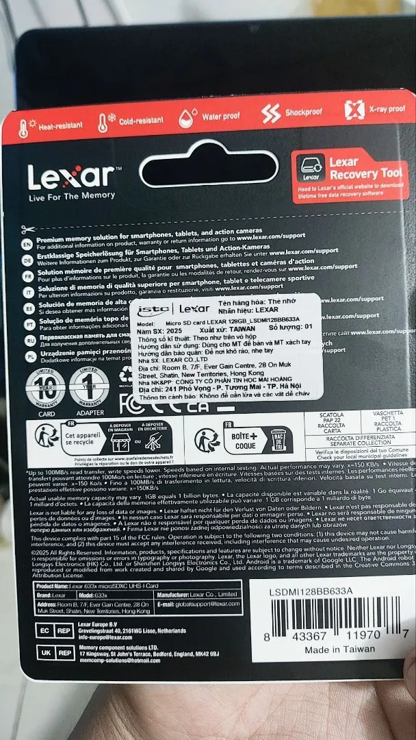 Thẻ nhớ Lexar 633x Micro SDXC Class 10 UHS-I - AKIA Smart Home