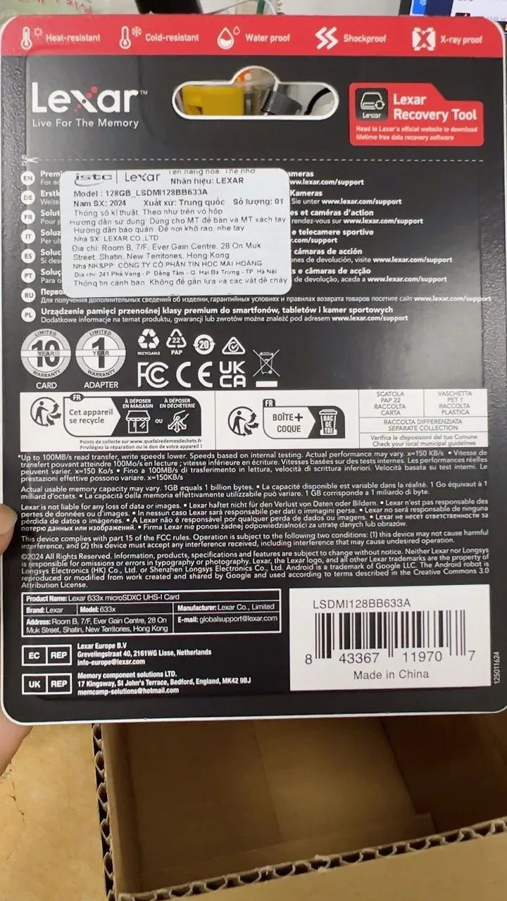 Thẻ nhớ Lexar 633x Micro SDXC Class 10 UHS-I - AKIA Smart Home