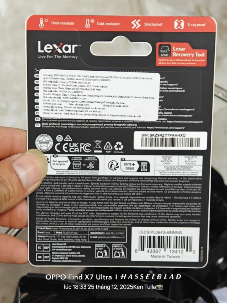 Thẻ nhớ SDXC Lexar Professional Silver Plus UHS-I U3, Tốc độ 205MB/s - AKIA Smart Home
