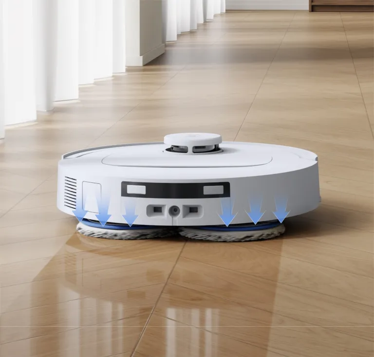 Robot hút bụi lau nhà Ecovacs Deebot T30S Pro Plus - Robot nâng giẻ lau khi di chuyển trên sàn gỗ