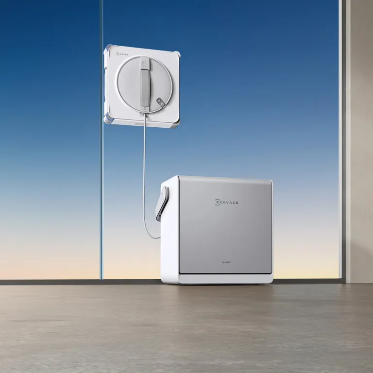 Robot lau kính Ecovacs Winbot W2S Omni 2027 - Robot lau kính làm sạch cửa kính, trạm đặt dưới sàn