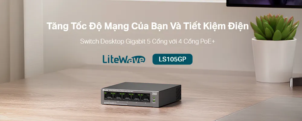 Switch Tp Link Ls105Gp Gigabit 5 Cổng Với 4 Cổng Poe+ 7 Switch Để Bàn Tp Link Ls105Gp Gigabit 5 Cổng Với 4 Cổng Poe+ - Akia Smart Home