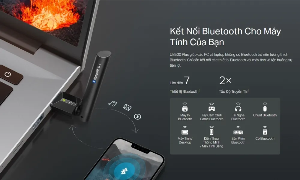 Bộ Chuyển Đổi Usb Bluetooth 5.4 Tầm Xa Tp-Link – Ub500 Plus - Akia Smart Home